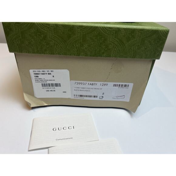 Authentic Men's Gucci Black Silk Grossgrain Bow Pointed Loafers 739937 New $890 - Picture 12 of 12